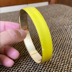Vintage yellow enamel bangle bracelet